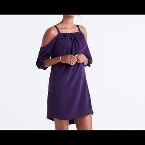 (NWT) Madewell Silk Cold-Shoulder Dress